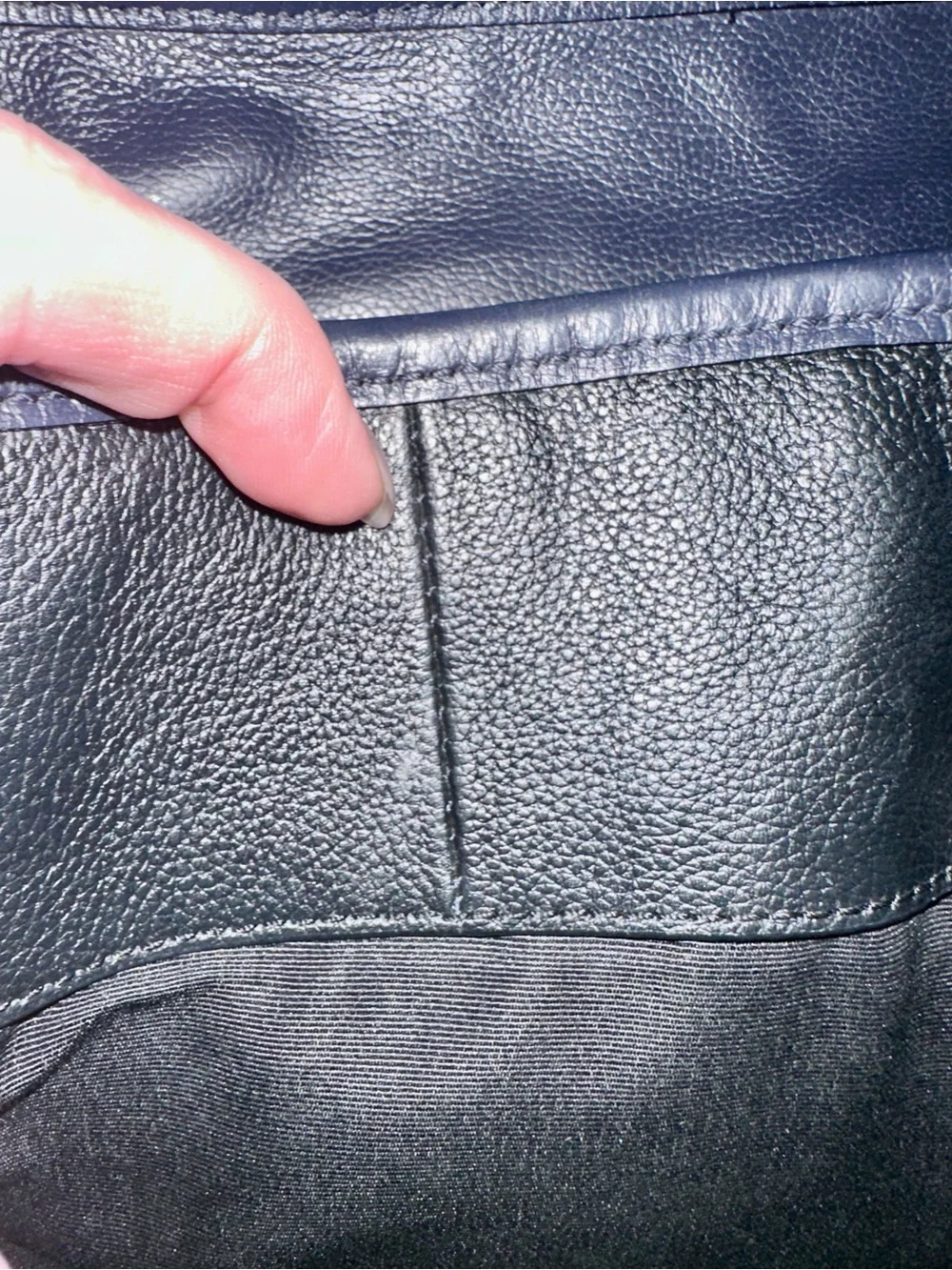 Coach Vintage Blue Navy Color Block Leather Perry Business Tote with Black Trim - Picture 13 of 16